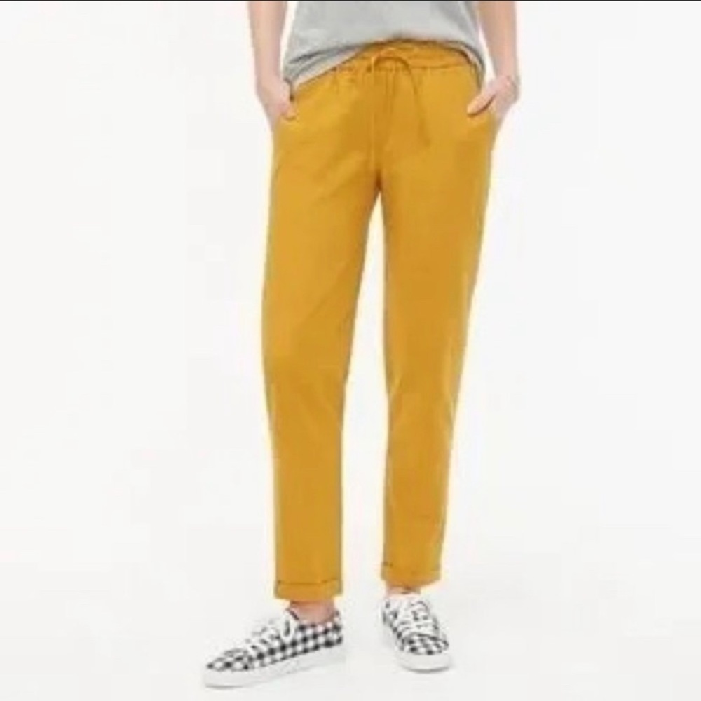 J.Crew Mustard Yellow Linen Blend Ankle Length Pants